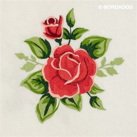 Matriz de Bordado Rosa 14  cód. 98084  | Designs de bordados, Designs ...