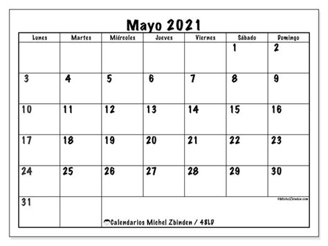 Mayo 2021 Calendario Con Festivos | Calendar Page