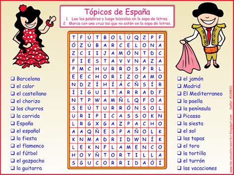Me encanta escribir en español: Tópicos de España  sopa de ...