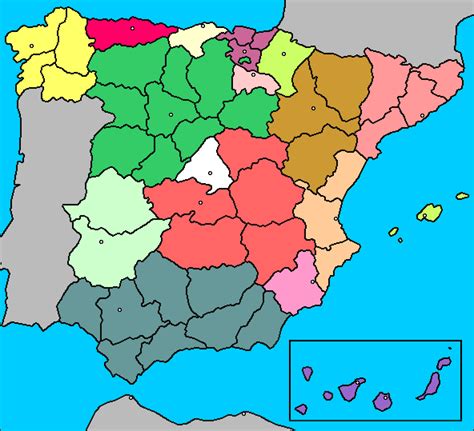 Me gustan las Sociales: Mapa político de España.