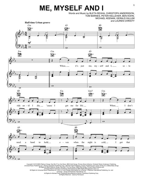 Me, Myself & I sheet music by G Eazy  Piano, Vocal ...