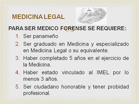 Medicina Legal: Médico Forense  requisitos