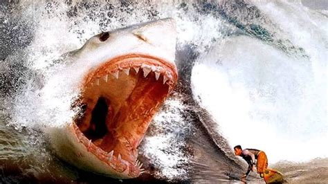 MEGALODON ATTACKING A SURFER  Hd    YouTube