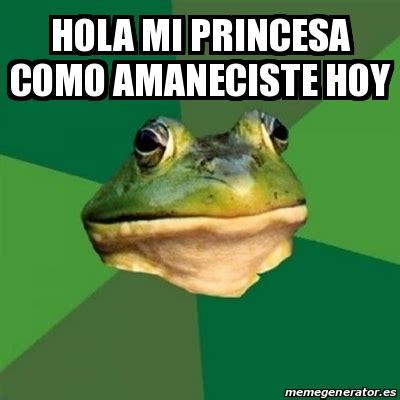 Meme Foul Bachelor Frog   hola mi princesa como amaneciste hoy   25296113