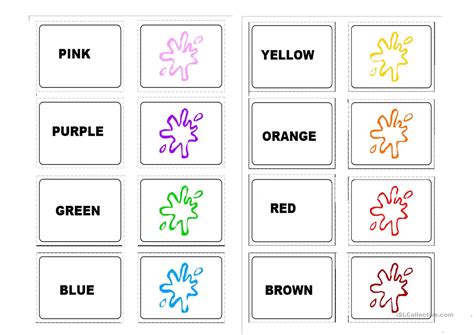 memory game :colours   English ESL Worksheets for distance learning and ...