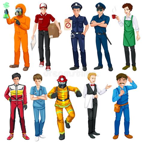 Men Doing Different Types Of Jobs Stock Vector ...