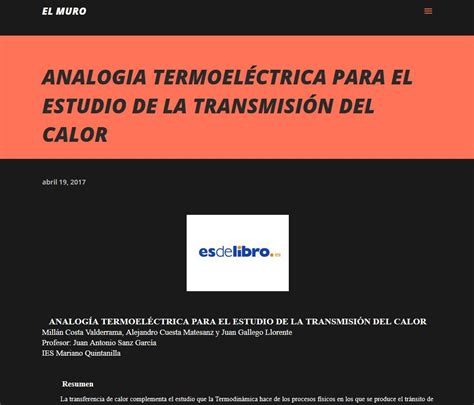 MENCIÓN     Estudio analógico de la transmisión del calor ...