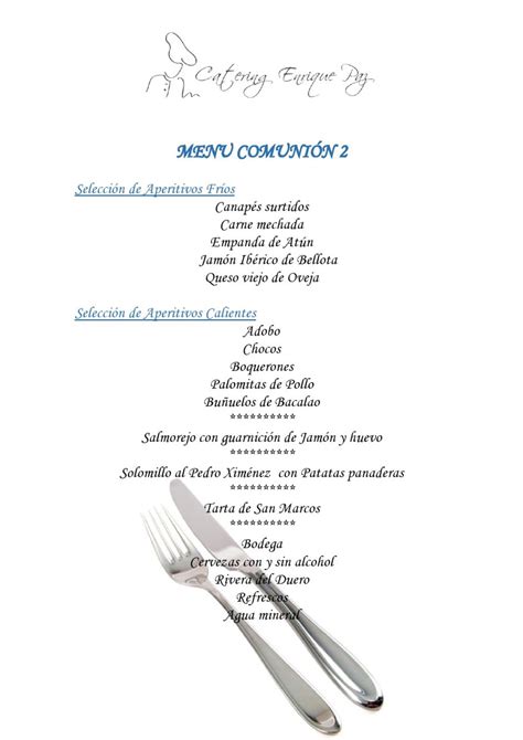 Menú Comunión 2 | Catering Enrique Paz