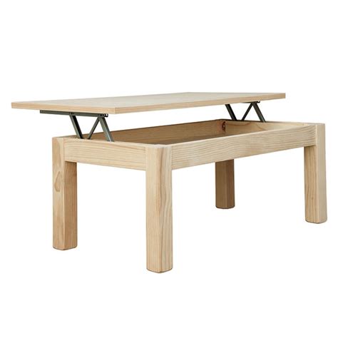 Mesa centro fija o elevable de 11o cm. madera pino crudo modelo Eco ...