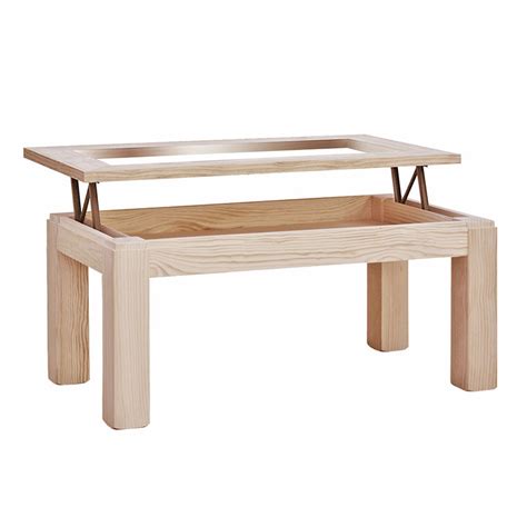 Mesa centro tapa madera o cristal madera pino crudo modelo ...