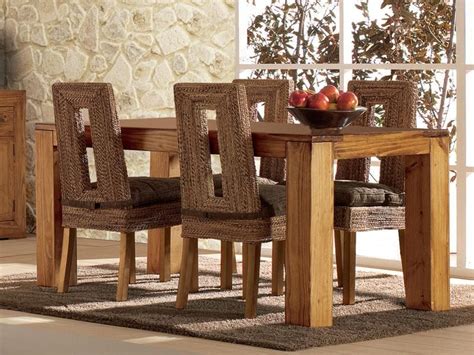 mesa con sillas de rathan | Rustic table, Decor, Home decor
