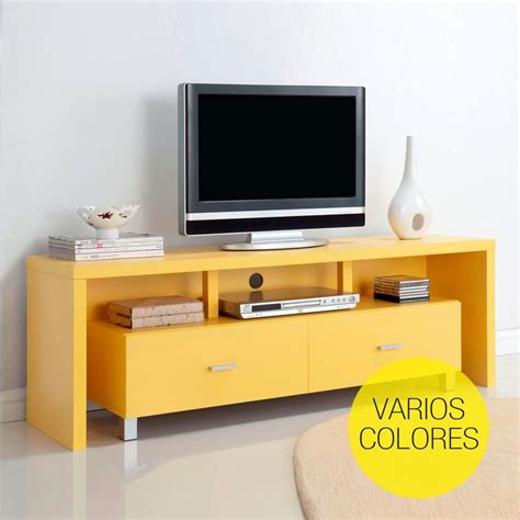 Mesa de televisión 2 cajones de colores | Muebles baratos ...