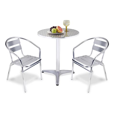 Mesa de terraza Aluminio 60x70cm + 2 sillas   Promart