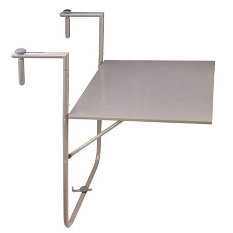 Mesa plegable gris para barandilla — Jardinitis.com