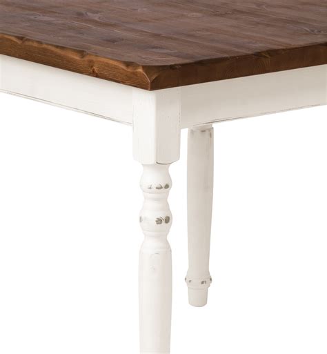 Mesa rectangular de madera de pino con finishses nogal ...