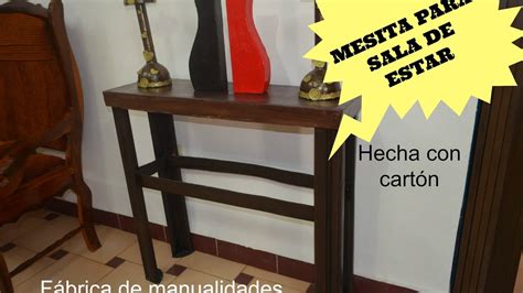 Mesita para sala de estar, hecha con cartón.   YouTube