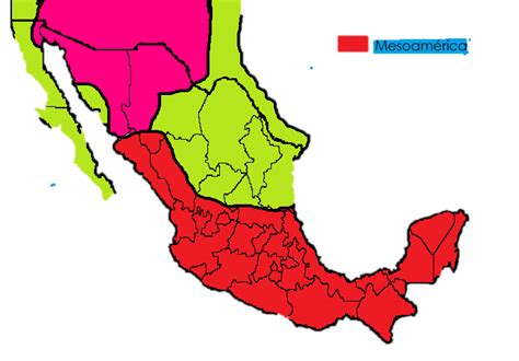 Mesoamèrica.   Regiones del Mèxico prehispànico