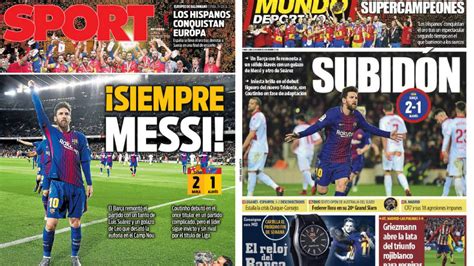 Messi y el sufrimiento, en las portadas de Barcelona   AS.com