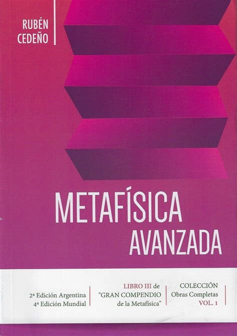 METAFISICA AVANZADA   RUBÉN CEDEÑO  LIBRO  | Metafisica, Libros de ...