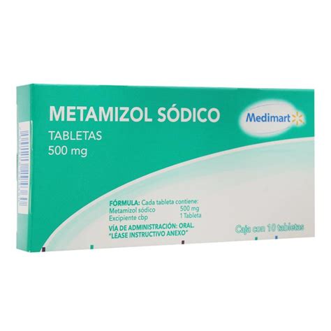 Metamizol sódico Medimart 500 mg caja con 10 tabletas | Walmart
