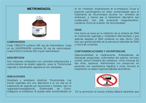 Metronidazol 200 mg / 10 ml en Ampolleta  Enfermedades ...