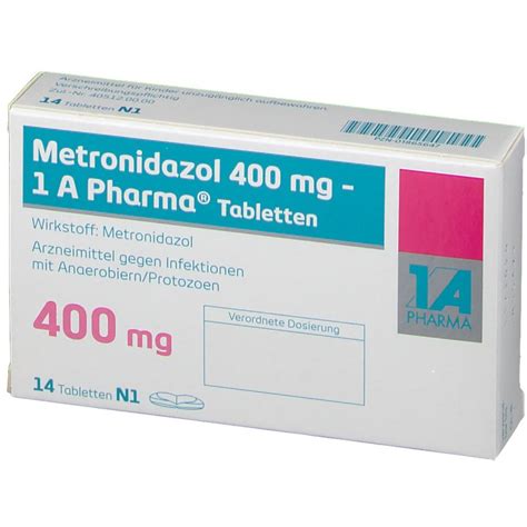 METRONIDAZOL 400 mg 1A Pharma Tabletten 14 St   shop ...