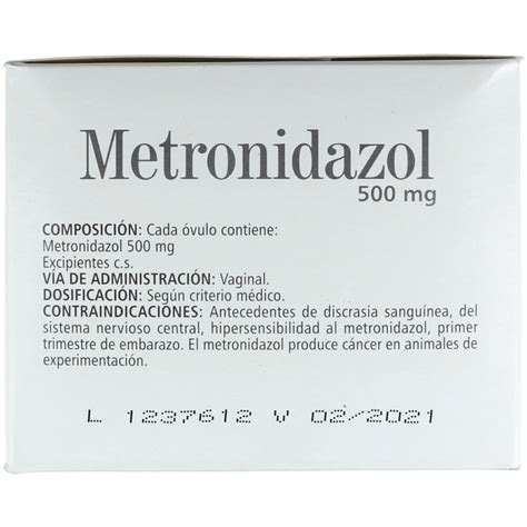 Metronidazol Colmed 500Mg Blister X 10 Ovulos | Colombia