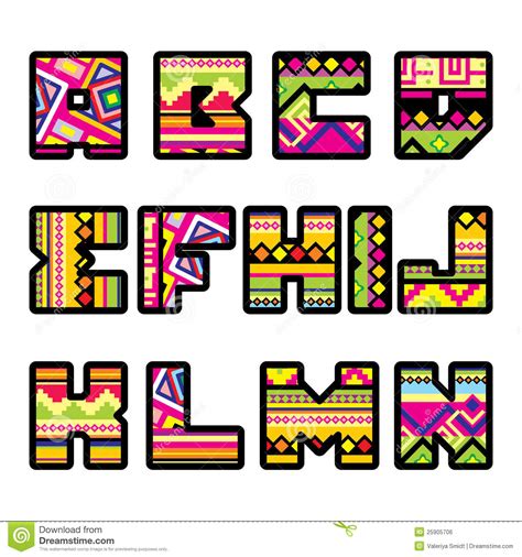 Mexican alphabet  part 1  stock vector. Illustration of ...