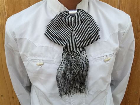 Mexican Bow Tie Charro/Mariachi Black/White For Kids.Moño ...