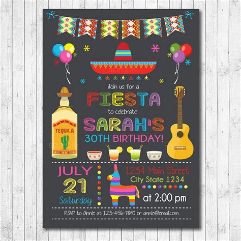 Mexican Fiesta Birthday Invitation Fiesta Invite by ...