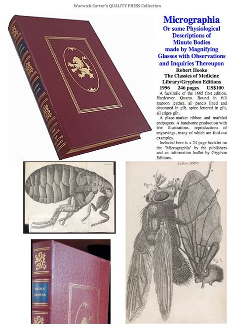 Micrographia : Robert Hooke   CLASSICS OF MEDICINE LIBRARY ...
