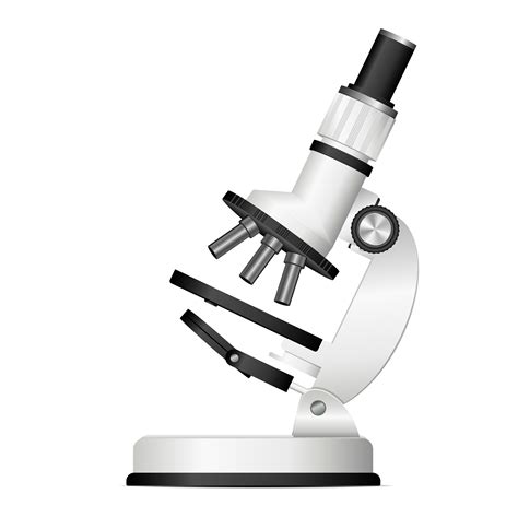 Microscopio moderno aislado sobre fondo blanco ...