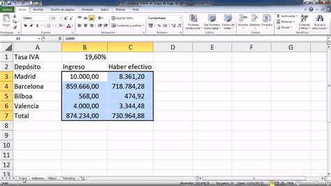 Microsoft Excel 2010: Función SUMA   y Grupo de hojas de ...