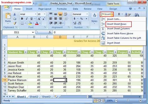 Microsoft Excel::Home Tab