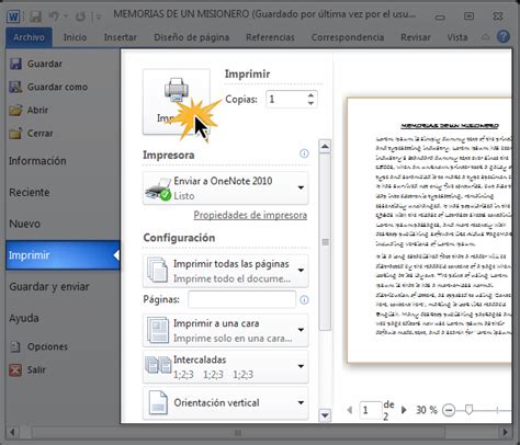 Microsoft Word 2010   Aprende a imprimir en word 2010
