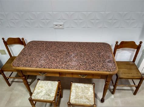 MIL ANUNCIOS.COM   Mesa de cocina de madera y marmol