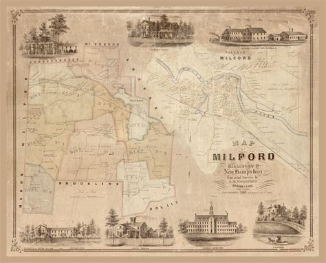 Milford New Hampshire Clark 1854 28.52 x 23 Walmart ...