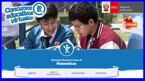 MINEDU: Olimpiada Nacional Escolar de MATEMÁTICAS ONEM – 2021[Descarga ...