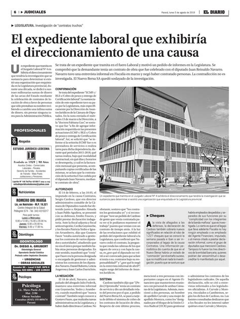 Mirá la edición impresa de El Diario  05/08/19  – El ...