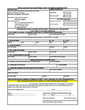 Missouri Birth Certificate   Fill Online, Printable ...
