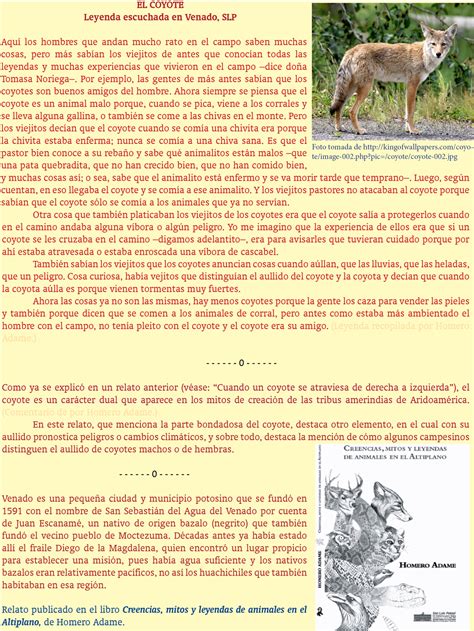 Mitos y leyendas de México, así como tradiciones: Leyendas de coyotes y ...