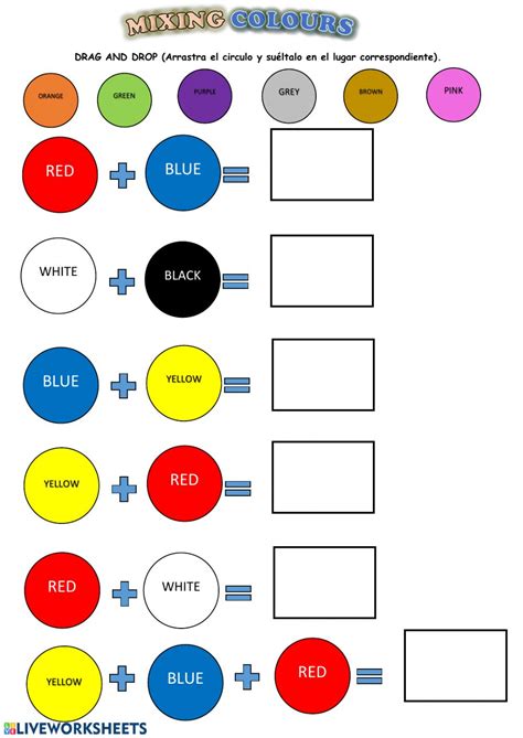 Mixing colours interactive worksheet