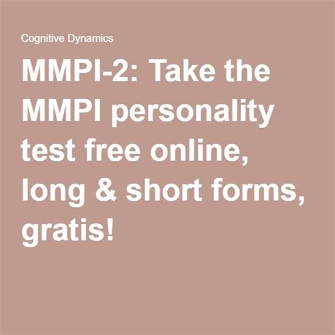 MMPI 2: Take the MMPI personality test free online, long ...