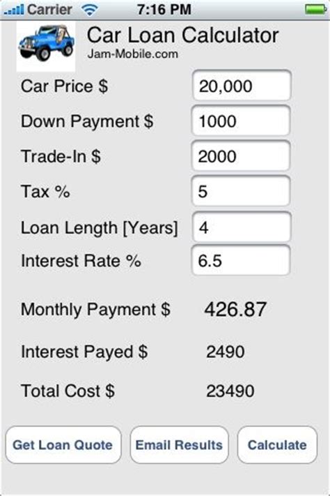 Mobile Car Loan Calculator | Loan Payoff | Pinterest