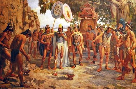 Moctezuma en Chapultepec | Guerrero azteca, Pinturas y Aztecas