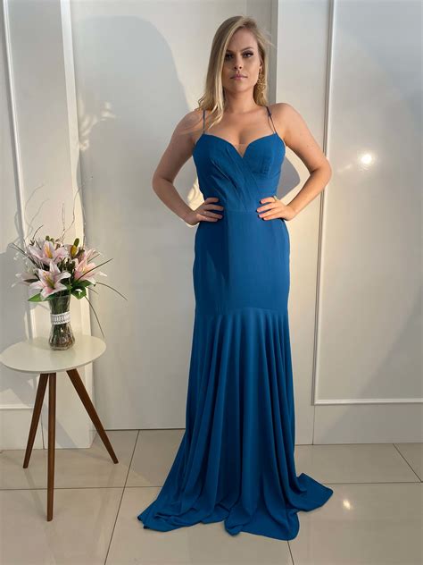 Mode Belle  Vestido azul turquesa