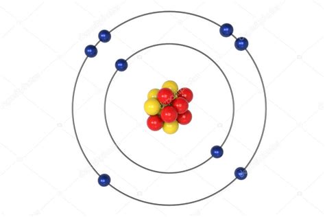 Modelo Bohr Del Átomo Oxígeno Con Protón Neutrón Electrón ...