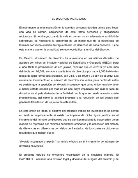 Modelo De Divorcio Incausado En El Estado De Mexico   Noticias Modelo