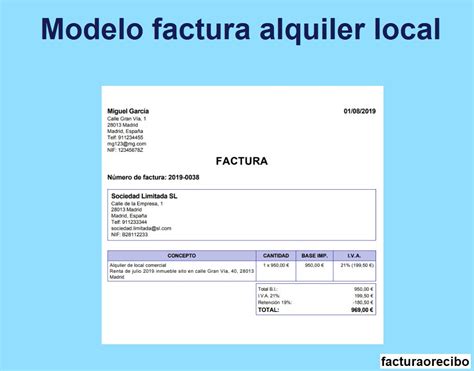 Modelo factura alquiler local   FacturaoRecibo