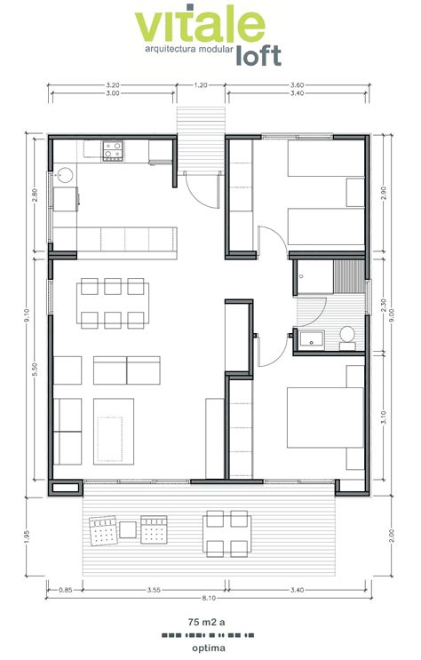 Modelo OPTIMA 75 m2 | Vitale Loft | Casas modulares ...
